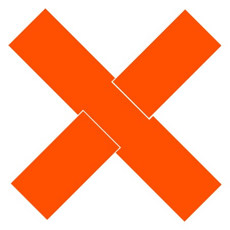Superior Mark Superior Mark X Marker - 2'' - Orange - 10'' x 10'' IN-40-532I